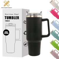 Mejor Precio, Termo de Acero Inoxidable 18/8 de Doble Pared, 40 oz, Diseño Clásico, Taza de Café con Asa de Plástico, Taza de Oficina, 12-24