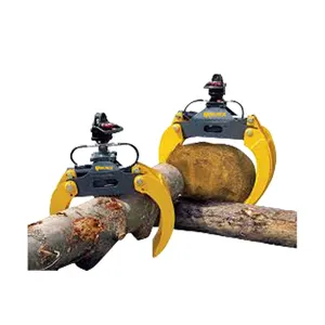 Monde Excavator Wood Rotating Grapple Hydraulic Log Grapple Rotator Excavator Attachment Manufacture