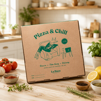 Boîtes à pizza carrées rigides en carton ondulé, personnalisées avec logo de restaurant, écologiques, avec pelliculage or et pelliculage brillant