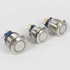 Botón pulsador de bloqueo de emergencia metálico IP65 de 12mm, 16mm, 19mm, 22mm, 25mm para estación de control - Product Image 2