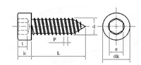 Grade 8.8 High Strength Metric Zinc Black Oxide Finished HA Hex Socket Head Self-Tapping Screw Set Left Hand Thread