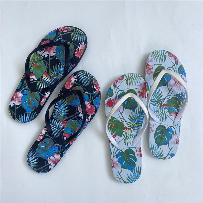 OEM PE PVC Printed Flip-flops Women Summer Beach Shoes Fashion Outdoor Filp Flops
