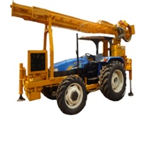 Foreuse rotative montée sur tracteur et machine de forage carottier pour puits d'eau, alimentée au diesel, profondeur max. 100 m, usage polyvalent