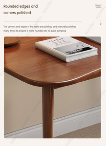 Gỗ rắn Walnut tiết kiệm không gian máy tính bàn bền đơn giản mát mẻ hình chữ nhật nghiên cứu bảng cho người lớn trẻ em cho căn hộ nhỏ - Product Image 6