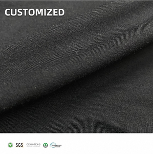 Anti-Geruch Bio Schwarz Farbe Strick Jersey Spandex Bambus Lyocell Stoff für T-Shirt - Product Image 1