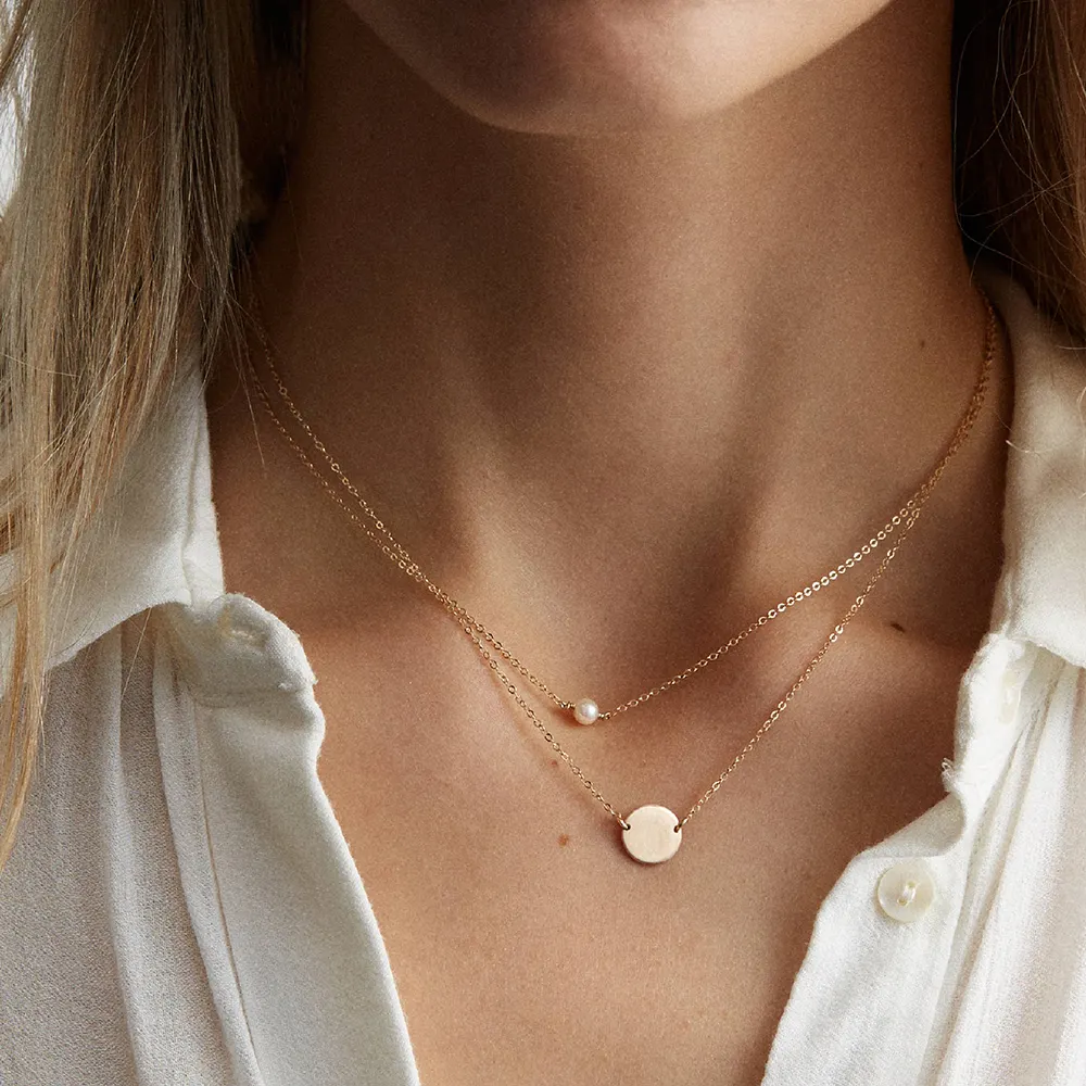 EManco Pearl Choker Halskette Simulierte Perle Anhänger Halskette für Frauen Mode Süße zierliche Edelstahl kette