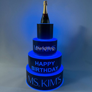 Starlighting kustom logo VIP layanan LED cahaya dapat diisi ulang tahun botol kue presenter tampilan rak untuk klub malam bar pesta - Product Image 5