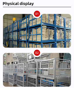 Wire Mesh Metal Galvanized Stackable <strong>Pallet</strong> <strong>Storage</strong> <strong>Container</strong> Wire Mesh <strong>Container</strong> Stackable Metal Warehouse <strong>Storage</strong> Cage - Product Image 6