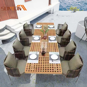 Ristorante moderno mobili da esterno set da pranzo in corda di rattan di vimini da 8 pezzi patio tavoli e <span class=keywords><strong>sedie</strong></span> da esterno <span class=keywords><strong>tavolo</strong></span> e sedia da <span class=keywords><strong>giardino</strong></span> - Product Image 2