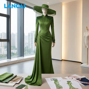 Vestido de Fiesta Elegante para Mujer, Hecho a Mano, Bordado con Cuentas, Estilo Maxi, Estructurado, Ropa de Diseñador Personalizada, MOQ Bajo - Product Image 1