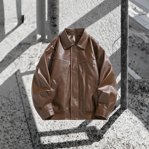 Blouson de moto uni pour couple, coupe ample, en Spandex/Polyester, patchwork brodé, col montant, fin, service OEM - Product Image 3