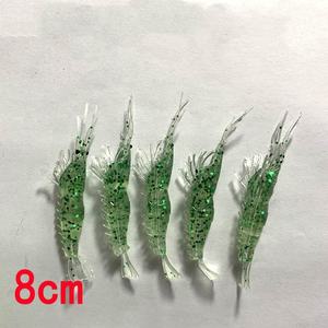Crochet de leurre souple de haute qualité 8cm appâts de crevettes bioniques avec PVC lumineux pour la pêche au bar et à la morue - Product Image 6