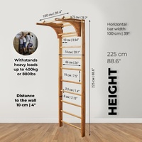 Barras de Gimnasia Extraíbles para Niños y Adultos, Escalera de Gimnasia para Ejercicios en Interiores, Barras de Pared