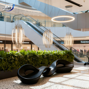 Bancs de patio modernes en fibre de verre durables et sur mesure pour les parcs, les centres commerciaux et les zones d'entrée - Product Image 4