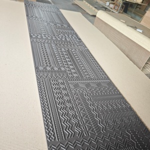 Panneau mural décoratif en MDF <span class=keywords><strong>noir</strong></span> avec relief géométrique sculpté sur mesure par CNC pour mur intérieur - Product Image 6