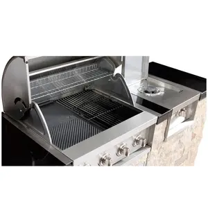 Customized Stainless Steel Free Standing Bbq Island Gas Grill Built -in Tabletop Gas Grill with Rotisserie