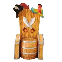 Banc en résine personnalisé pour décoration d'Halloween, maison hantée de Noël en fibre de verre pour parc à thème, chaise de pirate en fibre de verre