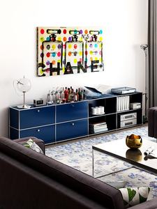 Mobile Contenitore per Soggiorno in Acciaio Inossidabile, Stile Moderno e Semplice, Combinazione Modulare, Credenza per Arredamento Casa - Product Image 4