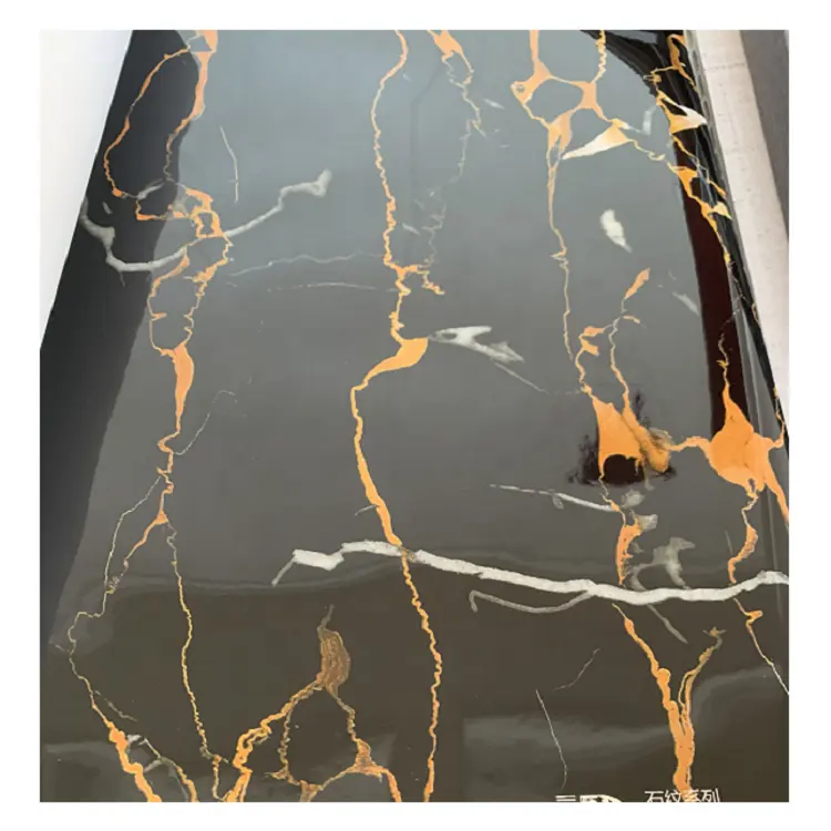 Interior Laminated Luxury Decorative Pvc Glossy Marble Cutting Board Sheet Wall Panel