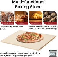 ROCKSHEAT Four à pizza en céramique jetable rectangulaire extra large 22 "X 14" X 0.6 "Barbecue industriel commercial lourd