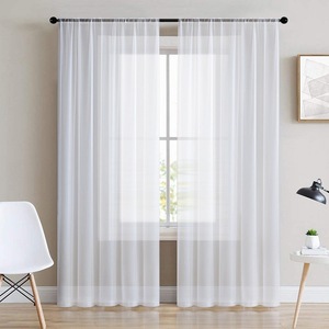 <strong>Cheap</strong> White Custom Size Living Room Window Decoration Sheer <strong>Net</strong> Tulle Voile <strong>Curtains</strong> Drapes - Product Image 1