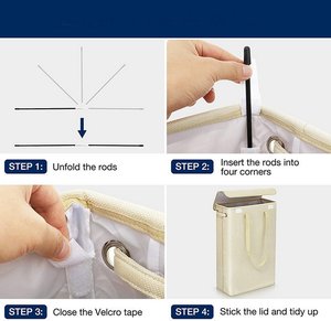 Slim <strong>Laundry</strong> <strong>Basket</strong> with Lid Tall <strong>Thin</strong> <strong>Laundry</strong> Hamper with Handles Waterproof Lining Narrow Dirty Clothes Hamper - Product Image 5
