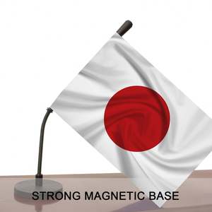 Drapeau de voiture japonais avec base magnétique, drapeau national japonais (JP) en polyester écologique et flexible pour capot ou baguette - Product Image 4