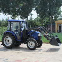 جرار صغير, 404 504 604 جرار صغير 40hp 50hp 60hp جرار صغير مدمج للبيع مع لودر أمامي و حفارة