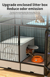 Cage pour chat pour la maison avec toilette intégrée, prix spécial, cage pour chat à trois étages avec un grand espace libre, grande villa pour chat - Product Image 4