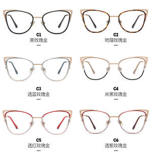Gafas Ópticas Unisex con Marco de Metal Tr90 Estilo Ojo de Gato, Anti Luz Azul, Tamaño Mediano con Bisagra Elástica - Product Image 4