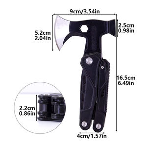 Pince multifonctionnelle 13 en 1 pour activités de plein air, kits de survie et hache tactique multifonctionnelle en acier inoxydable portable pour le camping - Product Image 2