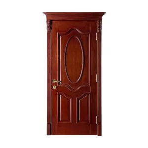 Modern New Design Carving Single Flat Solid Teak Wood Main Front Wooden Door