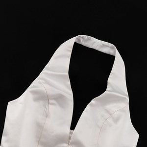 Completo Estivo da Donna 2 Pezzi: Top Senza Maniche con Bottoni e Scollo all'Americana, <span class=keywords><strong>Minigonna</strong></span> a Vita Alta Aderente <span class=keywords><strong>in</strong></span> Raso - Product Image 6