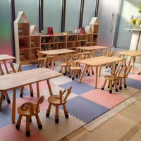 Tabouret pour enfants en bois massif, forme animale, mobilier commercial pour maternelle, meubles Montessori pour préscolaire, chaise de bibliothèque pour enfants