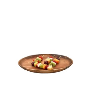 Acacia Wood Round <b>Tray</b> 30Cm Household Serving <b>Tray</b> For Fruit Pastry Snack <b>Storage</b> - Product Image 5
