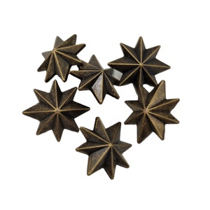 Hình May Phụ Kiện Chân Phù Hợp Với Áo Khoác Hình Dạng Kim Loại Hợp Kim Bán Buôn Hình Dạng Ngôi Sao Quần Áo Mạ Antique Brass Nút - Product Image 1
