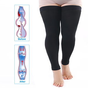Calze a compressione medicale graduata 20-30 mmHg, <span class=keywords><strong>taglie</strong></span> <span class=keywords><strong>forti</strong></span>, anti-varici, <span class=keywords><strong>per</strong></span> edema, post-operatorie, al ginocchio, senza piede - Product Image 2