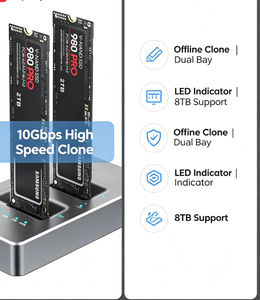 Base de Conexión Multifuncional para Disco Duro en Caja de Aluminio, <span class=keywords><strong>USB</strong></span> 2.0 a <span class=keywords><strong>SATA</strong></span> <span class=keywords><strong>IDE</strong></span> de 2.5/3.5 Pulgadas, Lector de Tarjetas, Adaptador de Corriente Incluido - Product Image 4