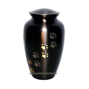 Venta caliente urnas conmemorativas de cremación de aluminio con patrón de pata para adultos niños hombres y urna para cenizas de perros al mejor precio - Product Image 1