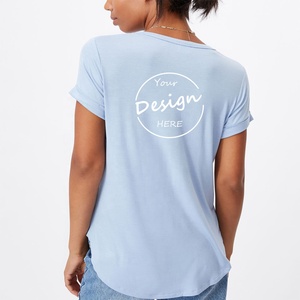 Dernier <span class=keywords><strong>t</strong></span>-<span class=keywords><strong>shirt</strong></span> à <span class=keywords><strong>col</strong></span> en <span class=keywords><strong>V</strong></span> pour femmes avec fond rond Personnalisé de qualité supérieure 100% coton <span class=keywords><strong>T</strong></span>-<span class=keywords><strong>shirt</strong></span> uni vierge pour femmes <span class=keywords><strong>T</strong></span>-shirts coupe ajustée - Product Image 5