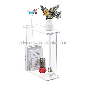 Artworld muestra mesita de noche de 2/3 niveles para sala de estar, dormitorio, decoración del hogar, mesa auxiliar de acrílico transparente - Product Image 6