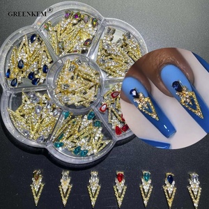GREENKEM-adornos para <span class=keywords><strong>uñas</strong></span> dorados <span class=keywords><strong>2022</strong></span>, adornos para <span class=keywords><strong>uñas</strong></span>, diamantes <span class=keywords><strong>de</strong></span> imitación, AB, triángulo, arte 3D - Product Image 1