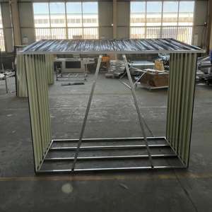 HUDING Almacenamiento de madera al aire libre Cobertizo de metal Gabinete de almacenamiento Cobertizos modernos y almacenamiento Cobertizo de leña de acero galvanizado en color - Product Image 6