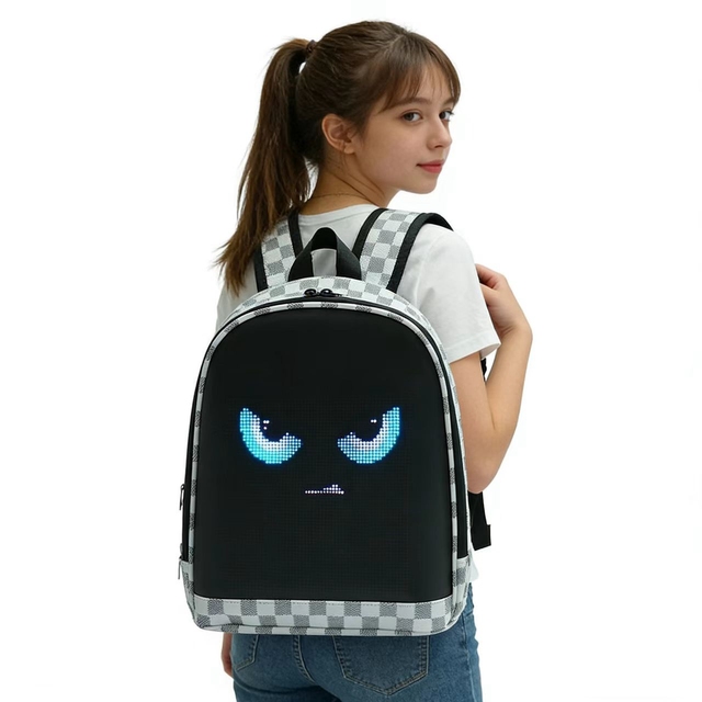 Smart Bluetooth LED Backpack with Colorful LED Sign Panel and Programmable Display Screen Bag Mini Cute Fashionable LED Bag