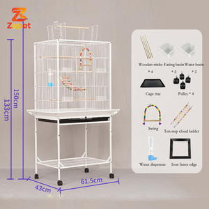 Gabbia per Pappagalli di Lusso Personalizzata, Alta e Grande, a Due Porte, in Metallo e Filo di Ferro Solido, con Vassoio in Plastica, Voliera e Casetta per l'Allevamento di Animali Domestici - Product Image 6