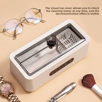 Nettoyeur à ultrasons Gexianzhe pour lunettes, lentilles de contact, aligneurs dentaires, bijoux ; Élimination des taches par vibration en acier inoxydable