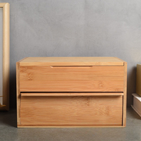 Organisateur de boîte de rangement pour huiles essentielles de style tiroir à trois niveaux en bois de bambou minimaliste