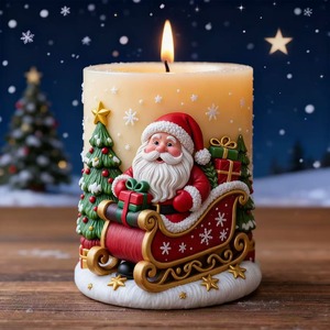 Moule à gâteau en résine 3D en relief, motif traîneau du Père Noël, pour la cuisson et la décoration de desserts de Noël - Product Image 3