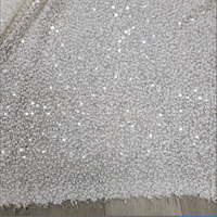 Tissu en velours élégant brodé de perles et de sequins, polyester extensible vert pour robe de soirée femme, matériau pour bagages et artisanat