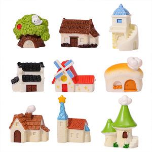 Ornements de <span class=keywords><strong>maison</strong></span> miniatures en résine, décorations de simulation DIY pour paysages, accessoires de micro-paysage en mousse, pack en vrac - Product Image 5